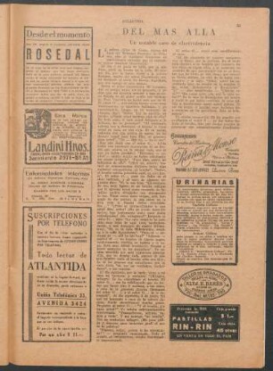 Del más alla : notable caso de clarividencia
