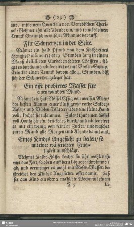 Ein offt probirtes Wasser für einen wundten Mund