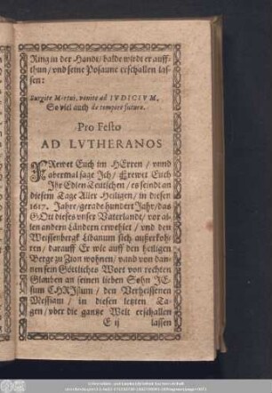 Pro Festo Ad Lutheranos