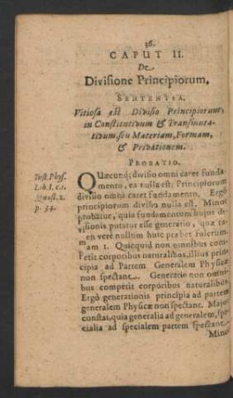 Caput II. De Divisione Principiorum.