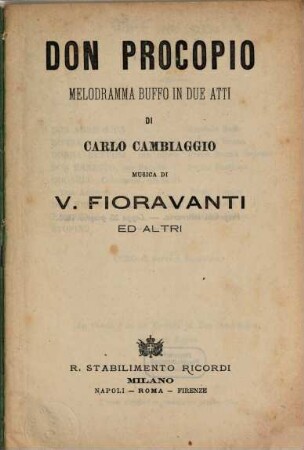 Don Procopio : melodramma buffo in due atti