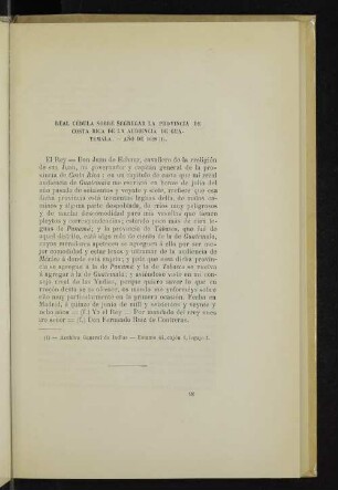 Real cédula sobre segregar la provincia de Costa Rica de la audiencia de Guatemala. - Año de 1628 (1).