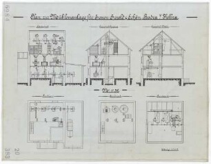 Technische Zeichnung : Plan zur Mühlenanlage für die Herren Herold & Schön, Badra bei Kelbra