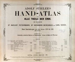 Adolf Stieler's Hand-Atlas über alle Theile der Erde ; Abtheilung II. ; Dreizehn colorierte Karten in Kupferstich