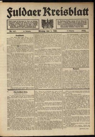 Ausgabe vom Montag, den 01. Juli 1912.