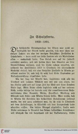 In Schulpforta, 1859-1864