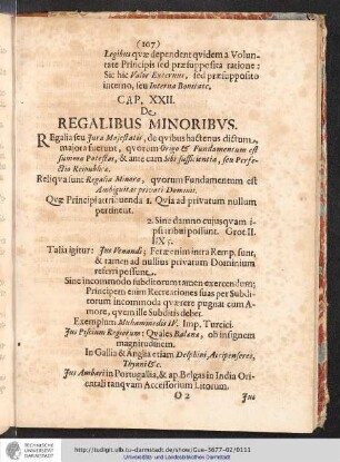 CAPUT XXII. DE REGALIBUS MINORIBUS.
