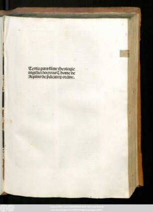 Ps. 3: ... pars su[m]me sancti Thome de aquino doctoris Angelici de ordine predicatorum