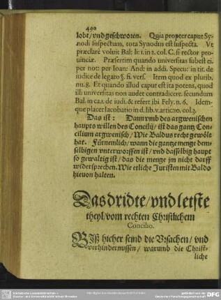 Das dridte, und letste theyl, vom rechten Christlichem Concilio