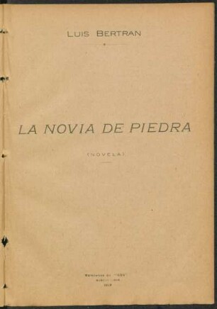 La novia de piedra : (Novela)