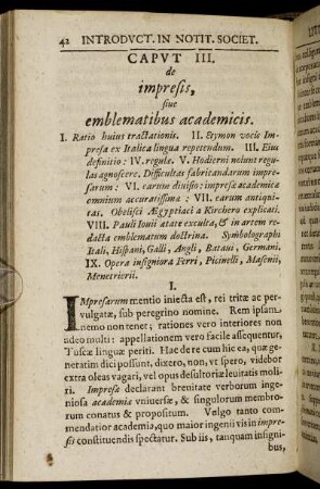 Caput III. de impresis sive emblematibus academicis