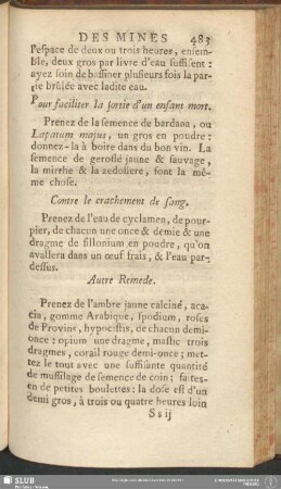 Contre le crachement de sang
