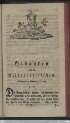 Gedanken eines Niederrheinischen