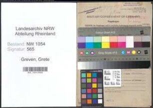 Entnazifizierung Grete Greven , geb. 11.01.1894 ()