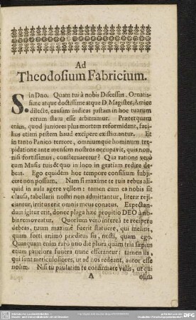 Ad Theodosium Fabricium