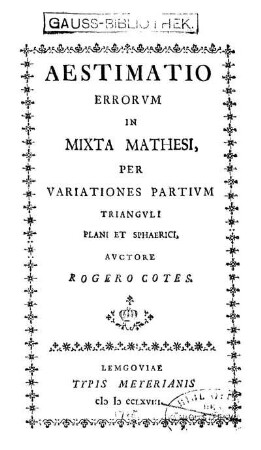 Aestimatio errorum in mixta mathesi, per variationes partim trianguli plani et sphaerici