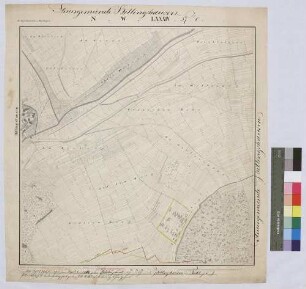 [Dominikal- und Zehntrenten der Standesherrschaft Löwenstein-Wertheim-Rosenberg in der Steuergemeinde Billingshausen (Topograph. Karte 1:2500)