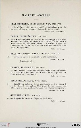 Maitres Anciens (Nr. 1-14)