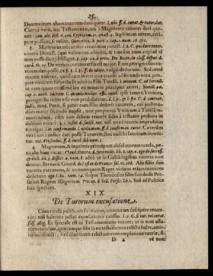 XIX. De Tutorum execusatione,