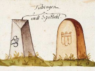 Tübingen TÜ, "gegen Mitternacht" (Tübinger Forst, Marksteinzeichen I)