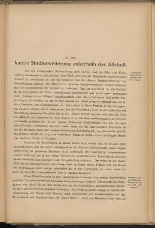 IV. Teil. Innere Stadterweiterung außerhalb der Altstadt.
