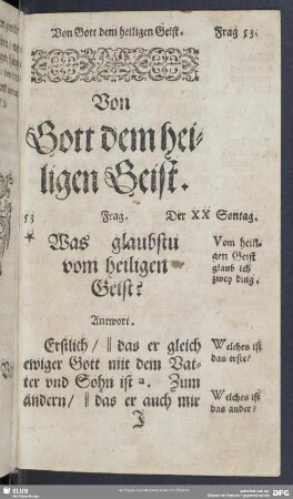 Von Gott dem heiligen Geist