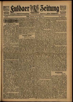 Zweite Ausgabe vom Samstag, den 18. April 1903.