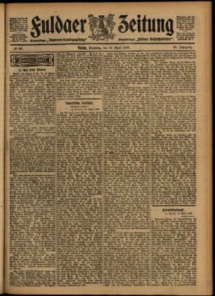 Zweite Ausgabe vom Samstag, den 18. April 1903.