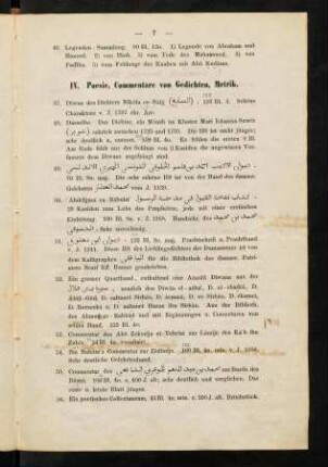 7-8, IV. Poesie, Commentare von Gedichten, Metrik