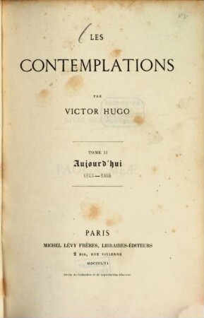 Les contemplations, 2. Aujourd'hui, 1843 - 1856