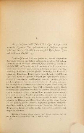 Codex diplomaticus comitum Károlyi de Nagy-Károly, 1. Oklevelek 1253 - 1413