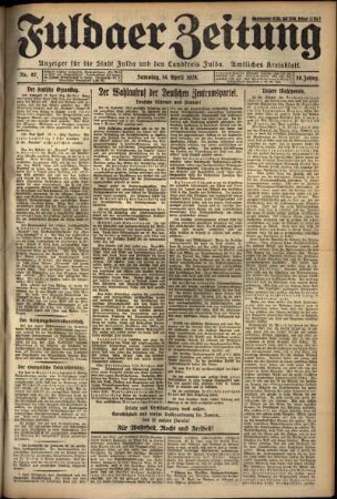 Ausgabe vom Samstag, den 14. April 1928.