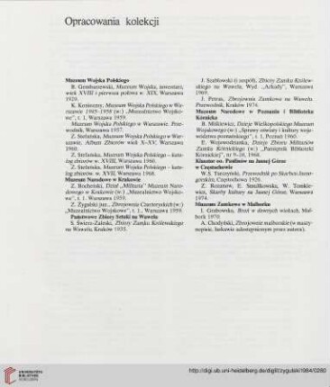 Opracowania kolekcji