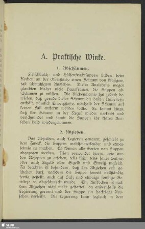 A. Praktische Winke