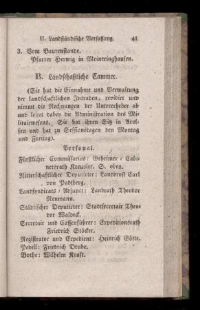 B. Landschaftliche Cammer.