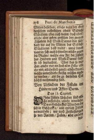 Von Ursachen der Fisteln im Hindern/ und Affter-Darm. Das II. Capitel.