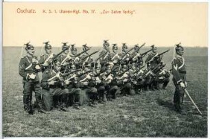 Oschatz. K.S. 1. Ulanen-Regt. No.17 - Zur Salve fertig
