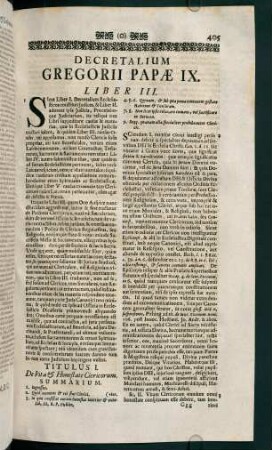 405-445, Titulus I. De vita & honestate clericorum - Titulus V. De praebendis & dignitatibus