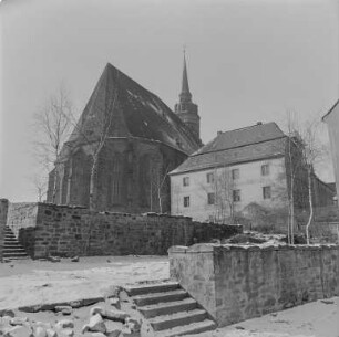 Bautzen Winterbilder : Bautzen, Fleischergasse. Blick zum Bautzener Dom. Winteraufnahme