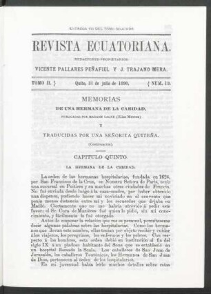 Tomo 2. - Quito, 31 de julio de 1890. - Núm. 19