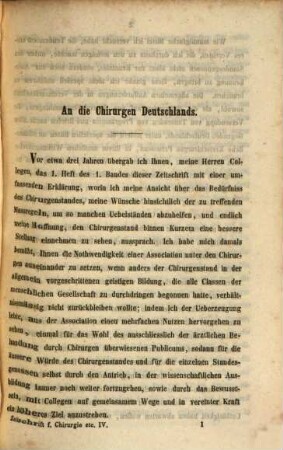 Zeitschrift des Deutschen Chirurgen-Vereins für Medicin, Chirurgie und Geburtshülfe. 4. 1850