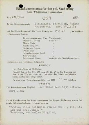 Steininger, Friedrich