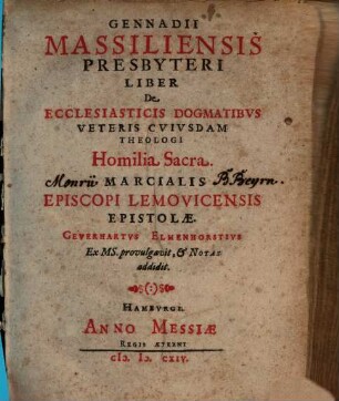 Liber de ecclesiasticis dogmatibus ...