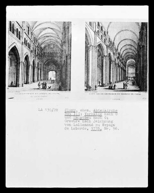Cluny, Abteikirche Bau III, Vorhalle und Hauptbau, Illustration aus "Voyage de Labord"