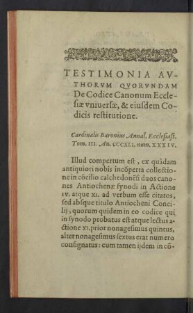 Testimonia Authorum