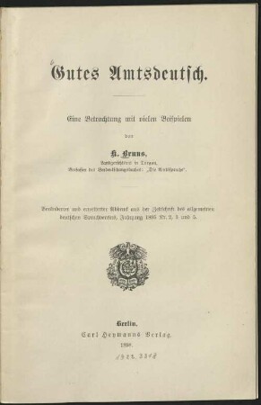 Gutes Amtsdeutsch : eine Betrachtung mit vielen Beispielen