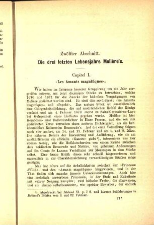 Zwölfter Abschnitt. Die drei letzten Lebensjahre Molière's.