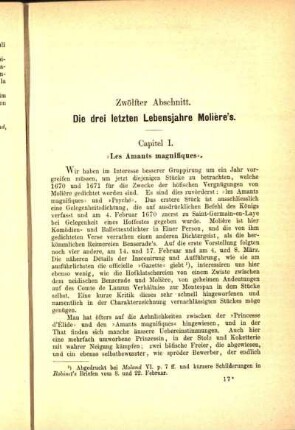 Zwölfter Abschnitt. Die drei letzten Lebensjahre Molière's.