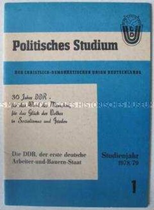 Materialien zur politischen Schulung der CDU (Studienjahr 1978/79, Heft 1)