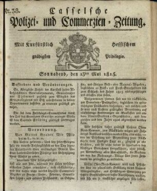 Nr. 38, Sonnabend, den 13ten Mai 1815